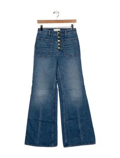 Pre-owned Ulla Johnson High-rise Wide Leg Jeans In Blue
