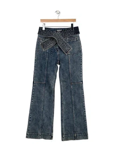 Pre-owned Ulla Johnson High-rise Wide Leg Jeans In Blue