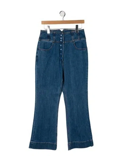 Pre-owned Ulla Johnson High-rise Wide Leg Jeans In Blue