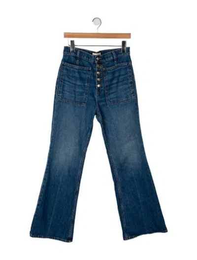 Pre-owned Ulla Johnson High-rise Wide Leg Jeans In Blue
