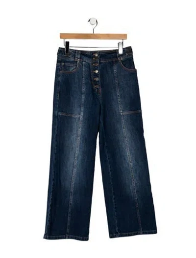 Pre-owned Ulla Johnson High-rise Wide Leg Jeans In Blue