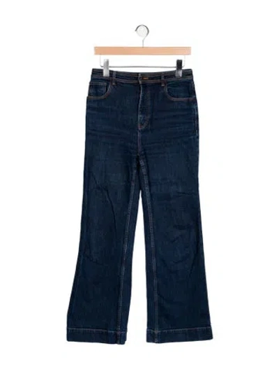 Pre-owned Ulla Johnson High-rise Wide Leg Jeans In Blue