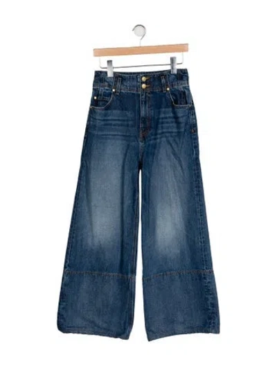 Pre-owned Ulla Johnson High-rise Wide Leg Jeans In Blue