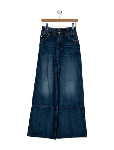 Pre-owned Ulla Johnson High-rise Wide Leg Jeans In Blue