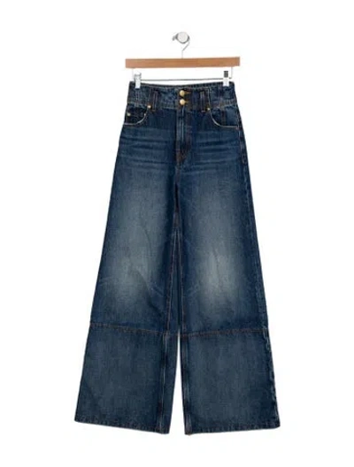 Pre-owned Ulla Johnson High-rise Wide Leg Jeans In Blue