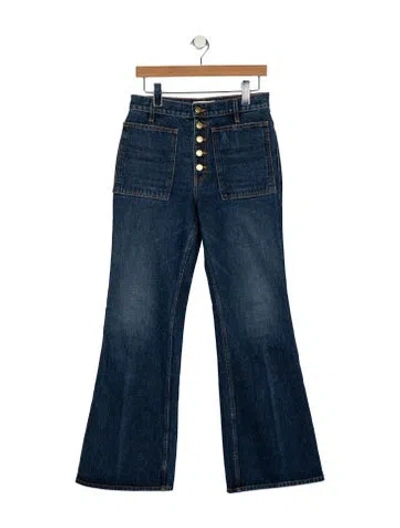 Pre-owned Ulla Johnson High-rise Wide Leg Jeans In Blue