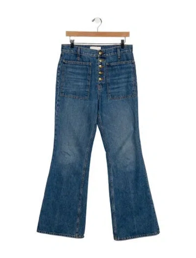 Pre-owned Ulla Johnson High-rise Wide Leg Jeans In Blue
