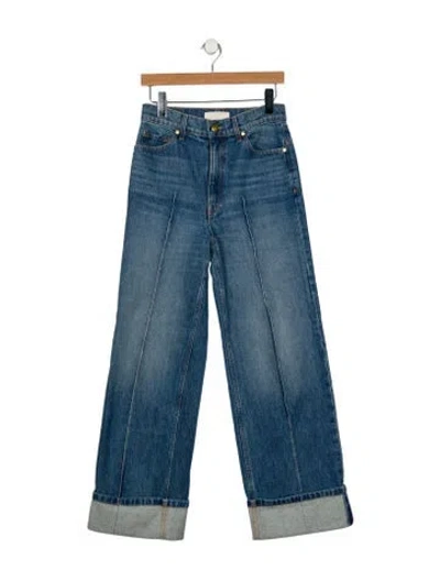 Pre-owned Ulla Johnson High-rise Wide Leg Jeans In Blue