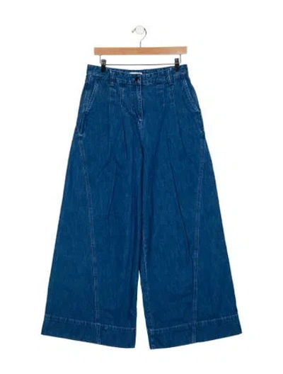 Pre-owned Ulla Johnson High-rise Wide Leg Jeans In Blue