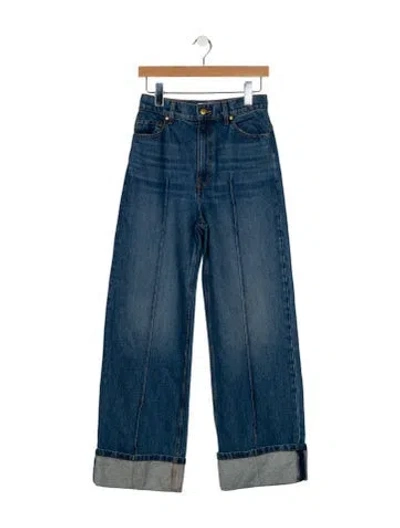 Pre-owned Ulla Johnson High-rise Wide Leg Jeans In Blue