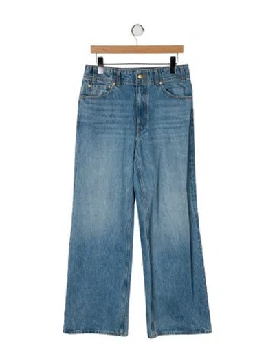 Pre-owned Ulla Johnson High-rise Wide Leg Jeans In Blue