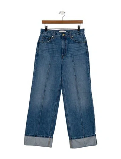 Pre-owned Ulla Johnson High-rise Wide Leg Jeans In Blue