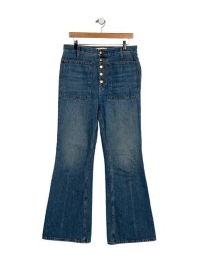 Pre-owned Ulla Johnson High-rise Wide Leg Jeans In Blue