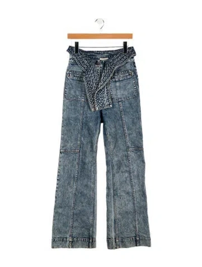 Pre-owned Ulla Johnson High-rise Wide Leg Jeans In Blue
