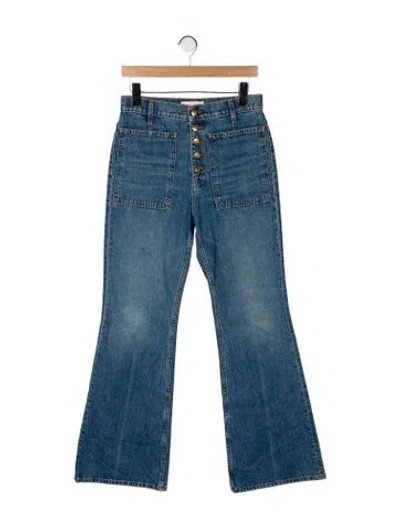 Pre-owned Ulla Johnson High-rise Wide Leg Jeans In Blue