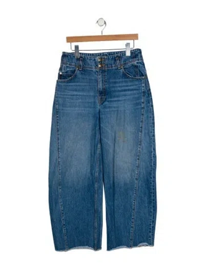 Pre-owned Ulla Johnson High-rise Wide Leg Jeans In Blue