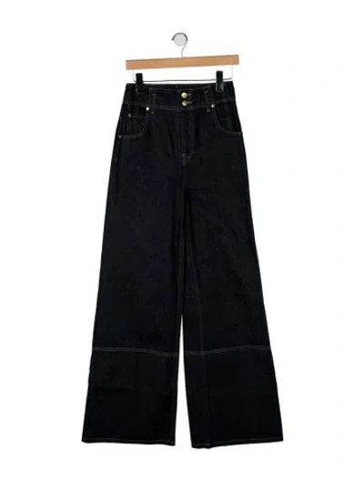 Pre-owned Ulla Johnson High-rise Wide Leg Jeans In Blue