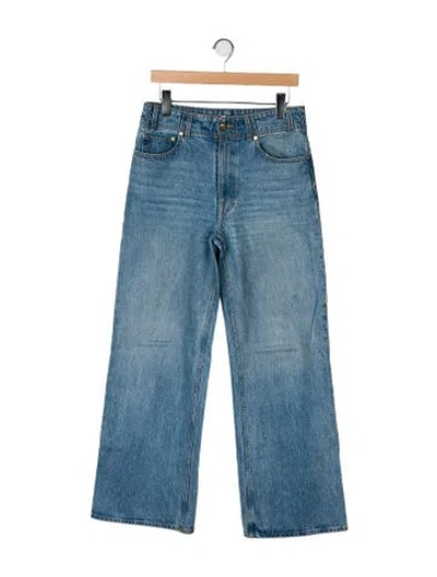 Pre-owned Ulla Johnson High-rise Wide Leg Jeans In Blue