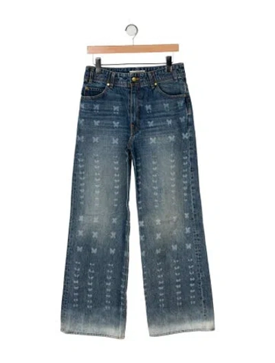 Pre-owned Ulla Johnson High-rise Wide Leg Jeans In Blue