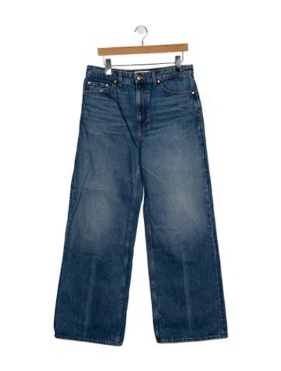 Pre-owned Ulla Johnson High-rise Wide Leg Jeans In Blue