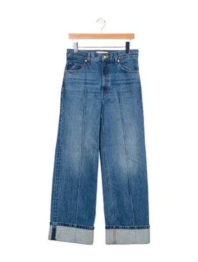 Pre-owned Ulla Johnson High-rise Wide Leg Jeans In Blue