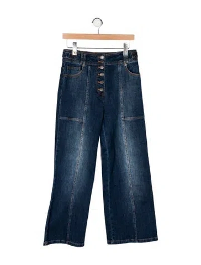 Pre-owned Ulla Johnson High-rise Wide Leg Jeans In Blue