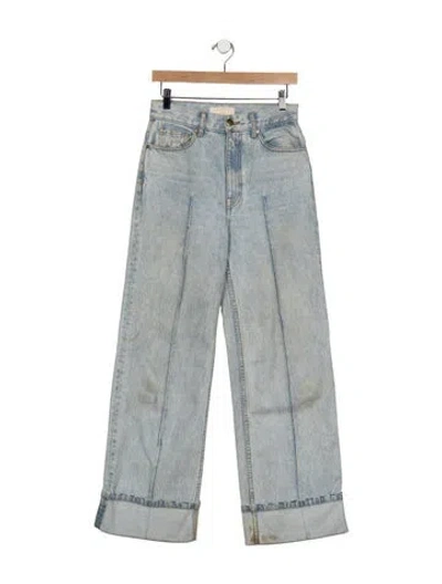 Pre-owned Ulla Johnson High-rise Wide Leg Jeans In Blue