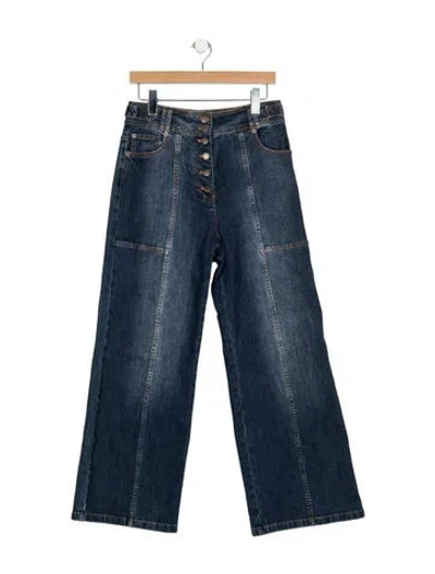 Pre-owned Ulla Johnson High-rise Wide Leg Jeans In Blue