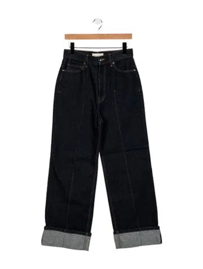 Pre-owned Ulla Johnson High-rise Wide Leg Jeans In Blue