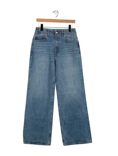 Pre-owned Ulla Johnson High-rise Wide Leg Jeans In Blue