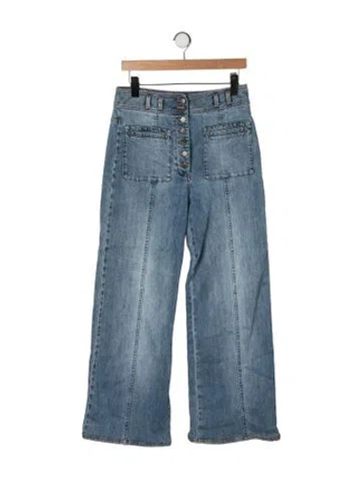 Pre-owned Ulla Johnson High-rise Wide Leg Jeans In Blue