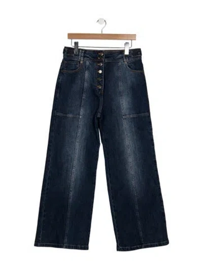 Pre-owned Ulla Johnson High-rise Wide Leg Jeans In Blue