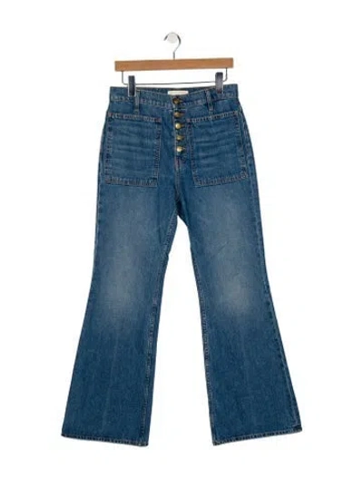 Pre-owned Ulla Johnson High-rise Wide Leg Jeans In Blue