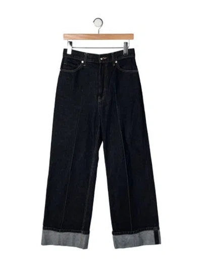 Pre-owned Ulla Johnson High-rise Wide Leg Jeans In Blue