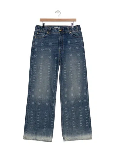 Pre-owned Ulla Johnson High-rise Wide Leg Jeans In Blue