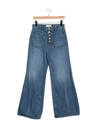 Pre-owned Ulla Johnson High-rise Wide Leg Jeans In Blue