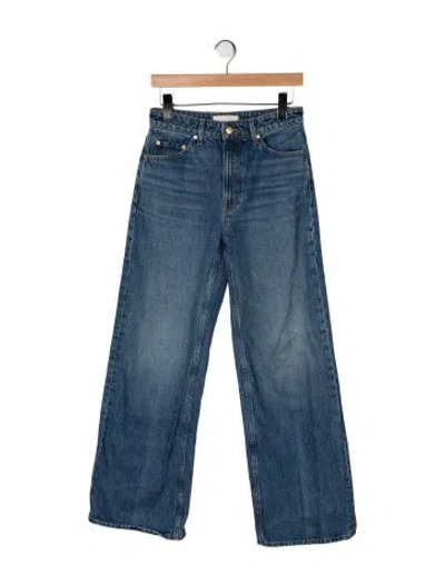 Pre-owned Ulla Johnson High-rise Wide Leg Jeans In Blue