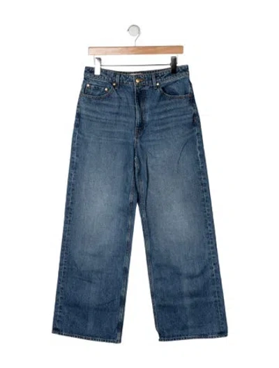 Pre-owned Ulla Johnson High-rise Wide Leg Jeans In Blue