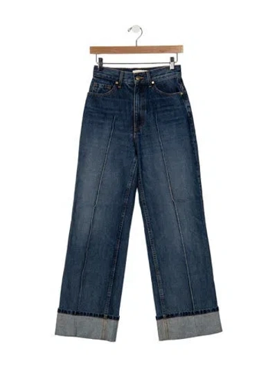 Pre-owned Ulla Johnson High-rise Wide Leg Jeans In Blue