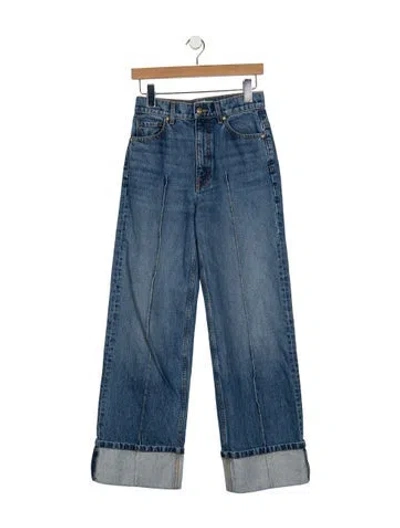 Pre-owned Ulla Johnson High-rise Wide Leg Jeans In Blue