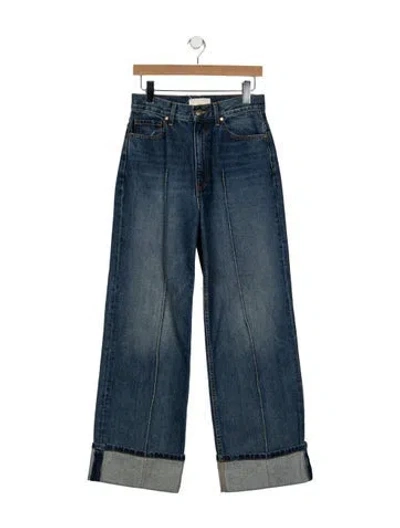 Pre-owned Ulla Johnson High-rise Wide Leg Jeans In Blue