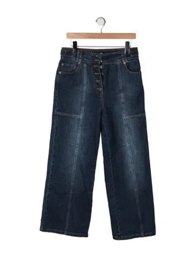 Pre-owned Ulla Johnson High-rise Wide Leg Jeans In Blue