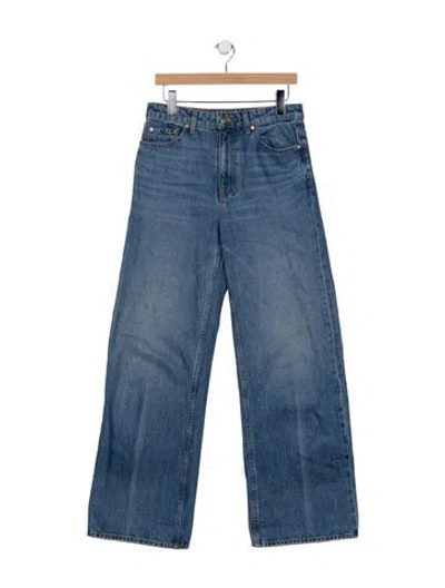 Pre-owned Ulla Johnson High-rise Wide Leg Jeans In Blue