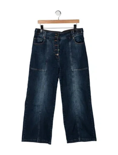 Pre-owned Ulla Johnson High-rise Wide Leg Jeans In Blue