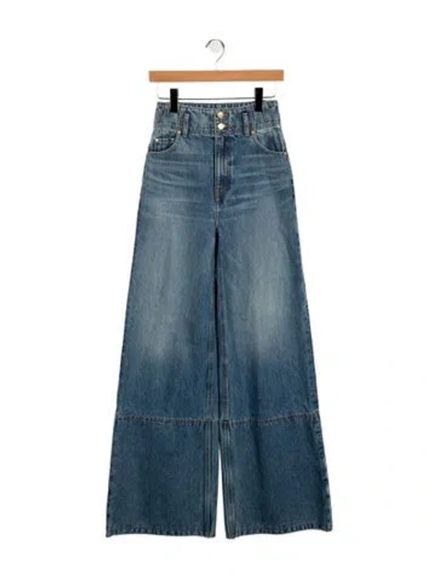 Pre-owned Ulla Johnson High-rise Wide Leg Jeans In Blue