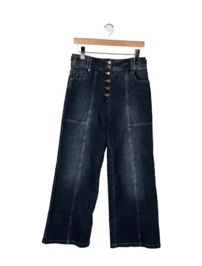 Pre-owned Ulla Johnson High-rise Wide Leg Jeans In Blue