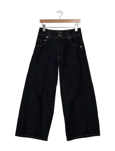 Pre-owned Ulla Johnson High-rise Wide Leg Jeans In Blue