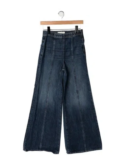 Pre-owned Ulla Johnson High-rise Wide Leg Jeans In Blue