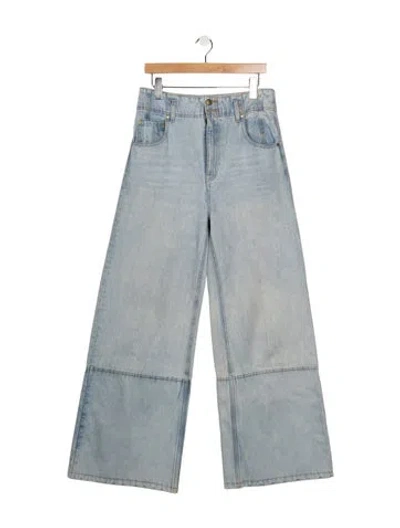 Pre-owned Ulla Johnson High-rise Wide Leg Jeans In Blue