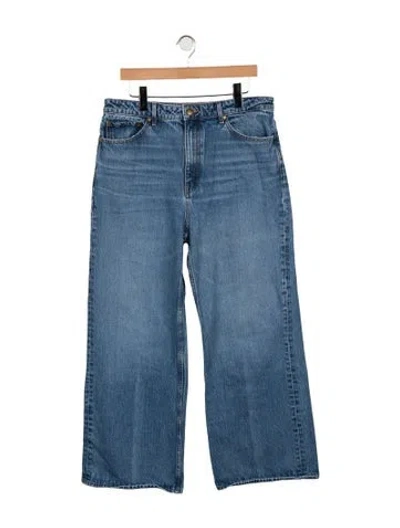 Pre-owned Ulla Johnson High-rise Wide Leg Jeans In Blue
